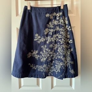 Oilily navy embroidered skirt